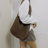 Cwab4578_Solid Color Knitted Crossbody Shoulder Bag