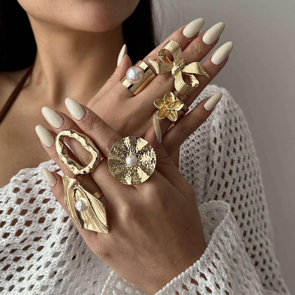 FASHIONABLE IRREGULAR BUTTERFLY COMBINED RING_CWMM3242