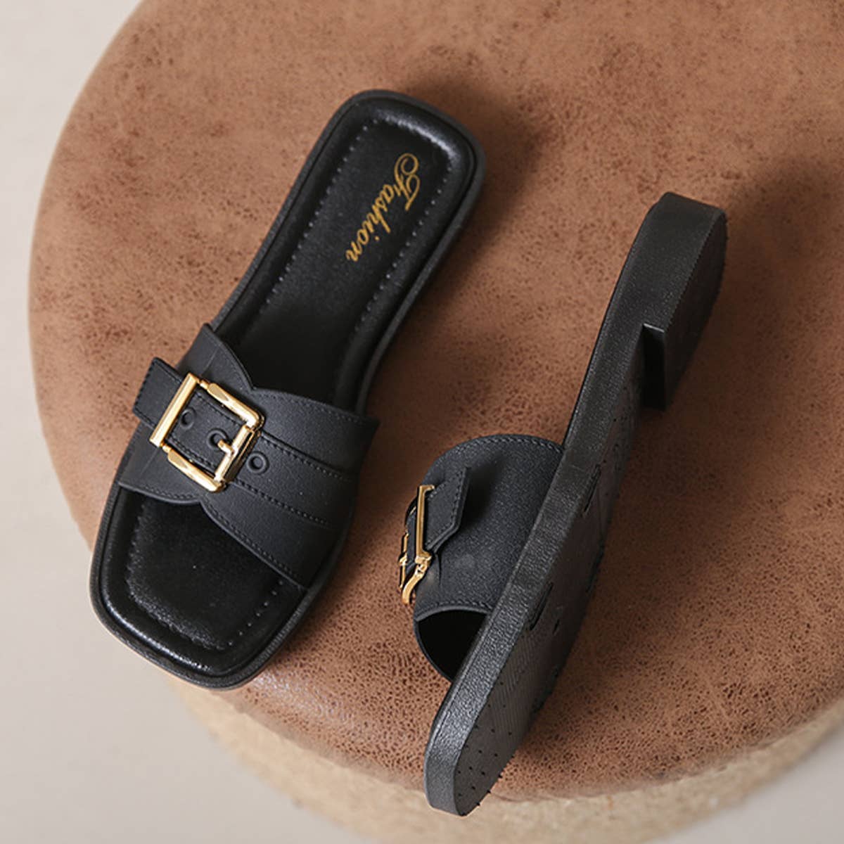 ADJUSTABLE BUCKLED SANDALS SLIPPERS_CWSHS0674