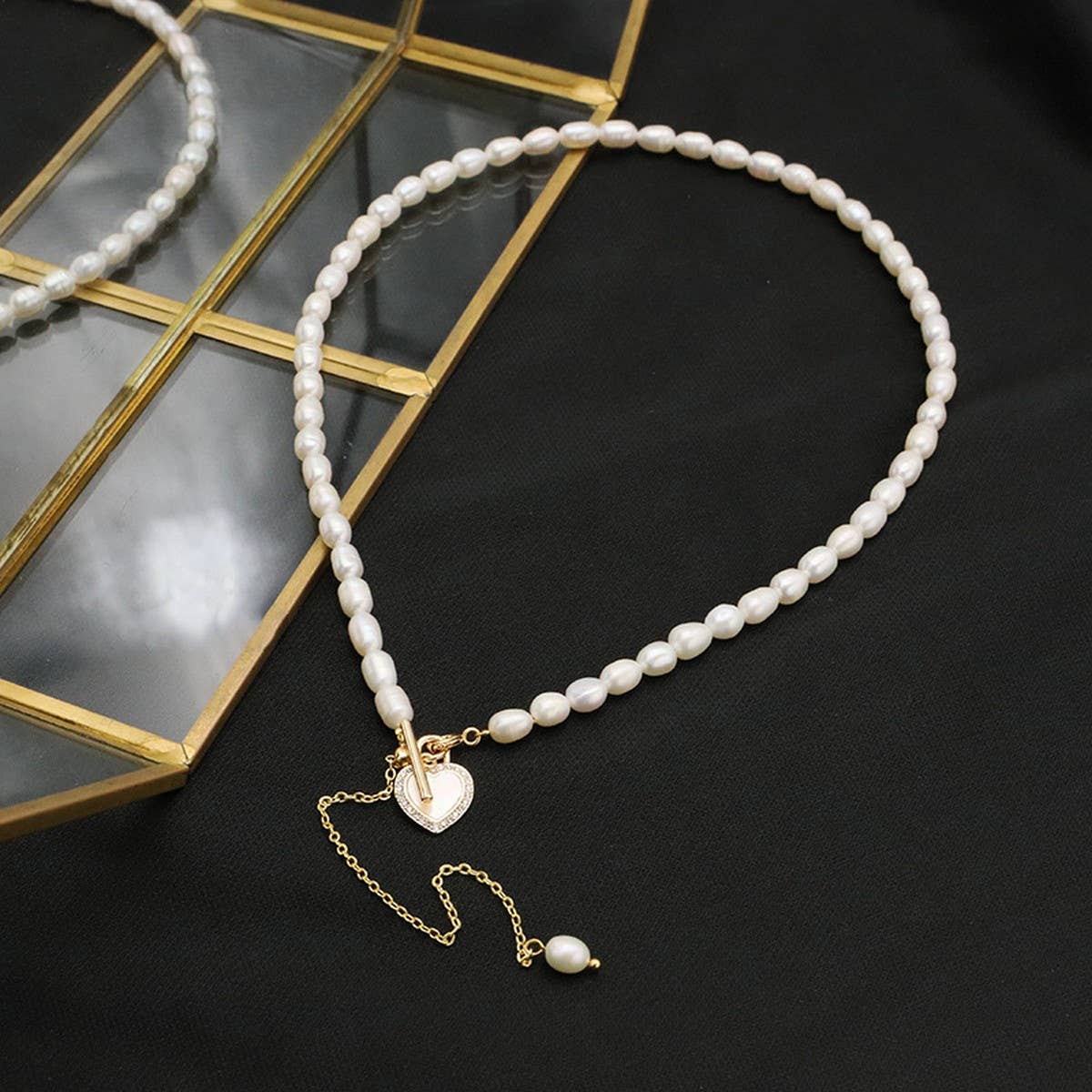 ALL MATCH LUXURY LOVE PEARL PENDANT NECKLACE_CWAJE3851