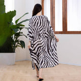 Zebra Knit Front Beachver-Up Maxi Dress_Cwmm6206