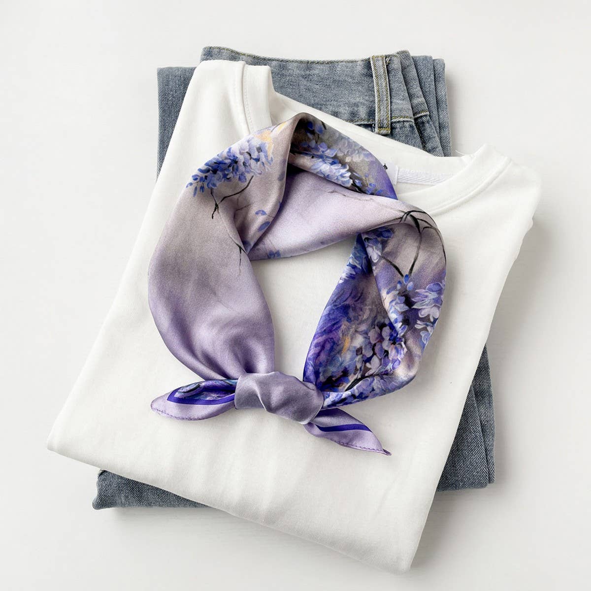 SILK SQUARE SCARF ELEGANT CHINESE FLORAL PRINT_CWASC0814