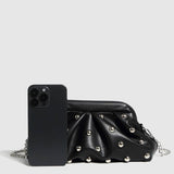 STUDDED DUMPLING CLUTCH CHAIN SHOULDER BAG_CWAB5711