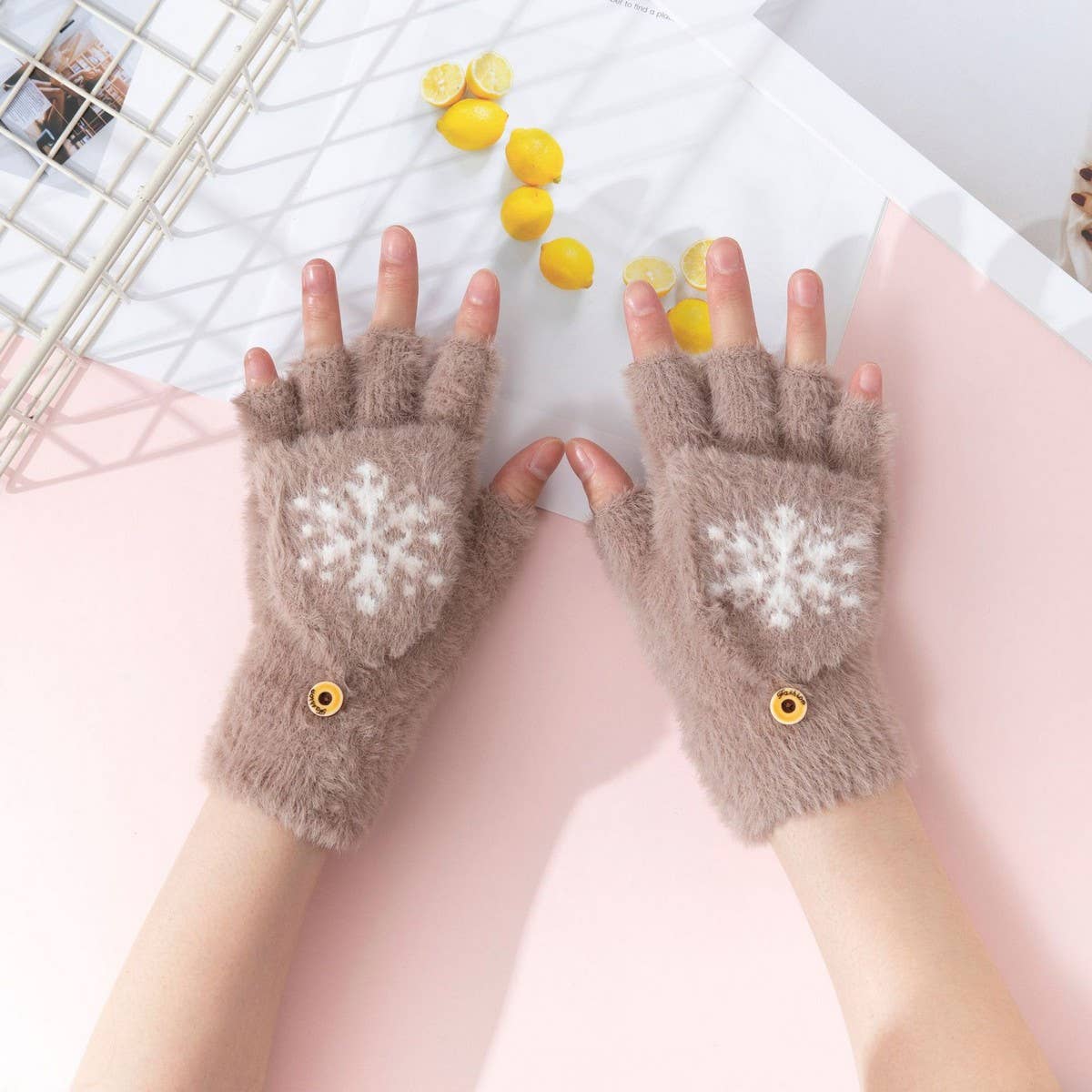 Winter Warm Half Finger Flap Gloves_Cwag0163