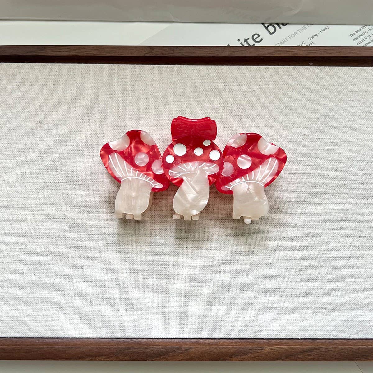 NEW MUSHROOM BOW ACETATE HAIR CLIP FOR CUTE STYLE_CWAHA5722