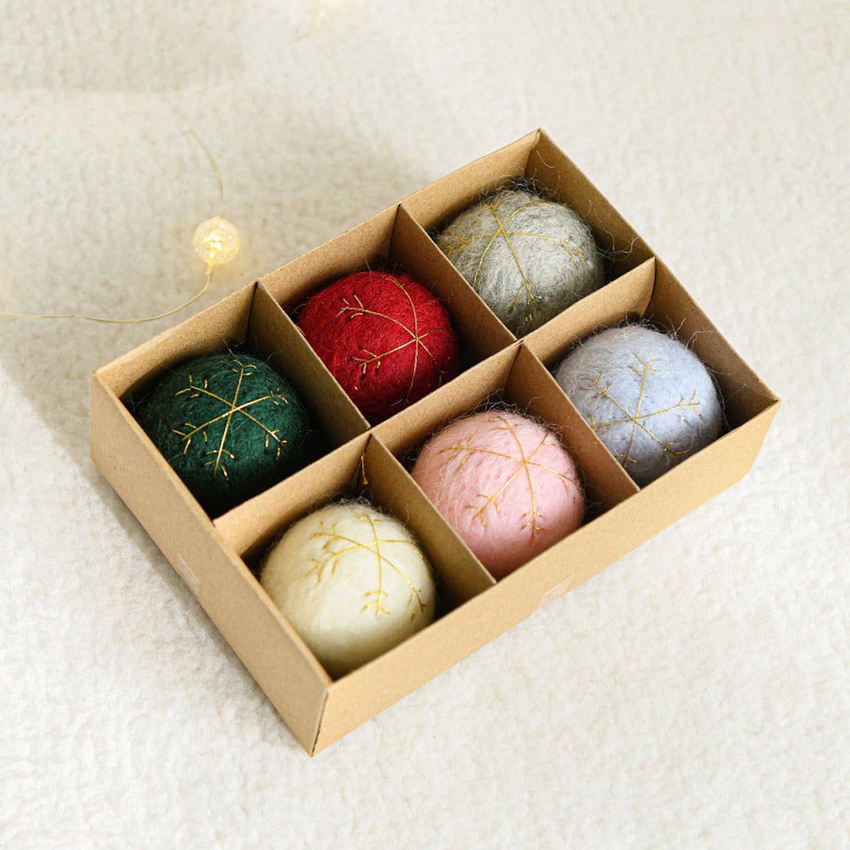 Wool Felt Snowflake Balls Xmas Tree Decor Set_Cwmm9784
