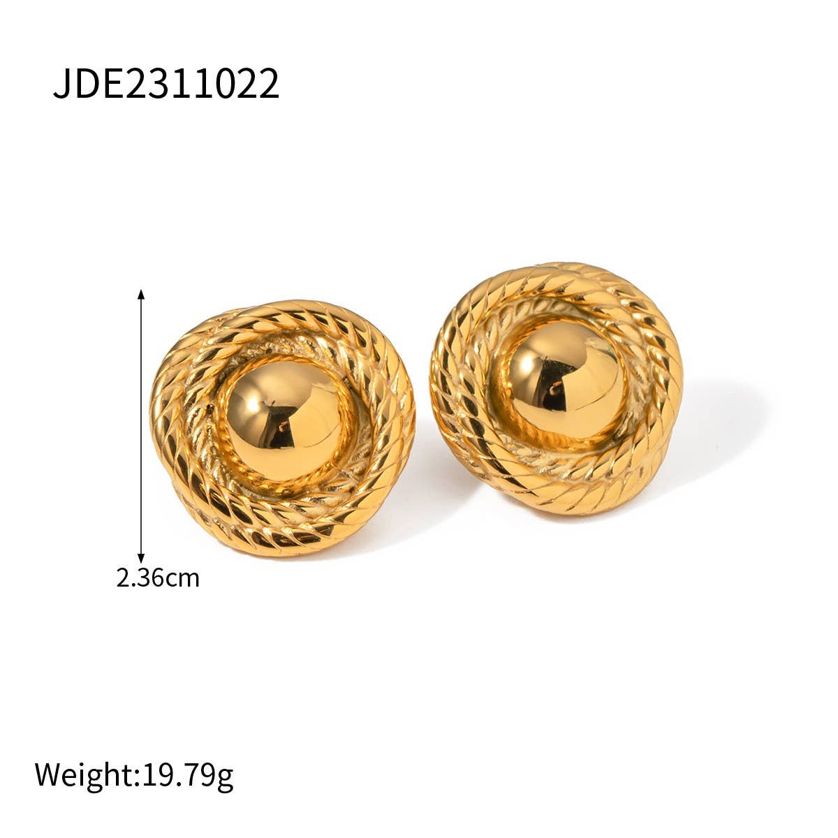 SIMPLE AND STYLISH 18K GOLD SPIRAL EARRINGS_CWASC1661