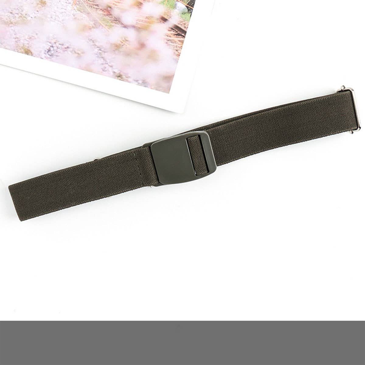 SOLID WOVEN BUCKLELESS ELASTIC WAISTBAND_CWABE0674