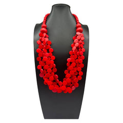 COLORFUL WOODEN BEADS MULTI LAYERED BEADED NECKLACE_CWMM4973