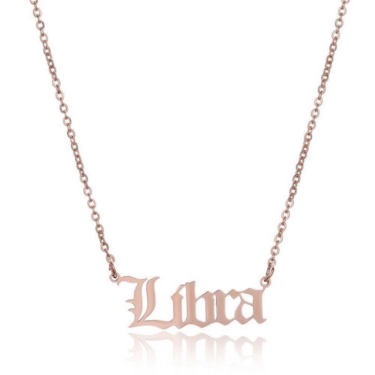 STAINLESS STEEL ZODIAC PENDANT CLAVICLE NECKLACE_CWMM2719
