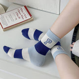 Women'S New Blue Fresh Lettered Mid-Tube Socks_Cwms1410