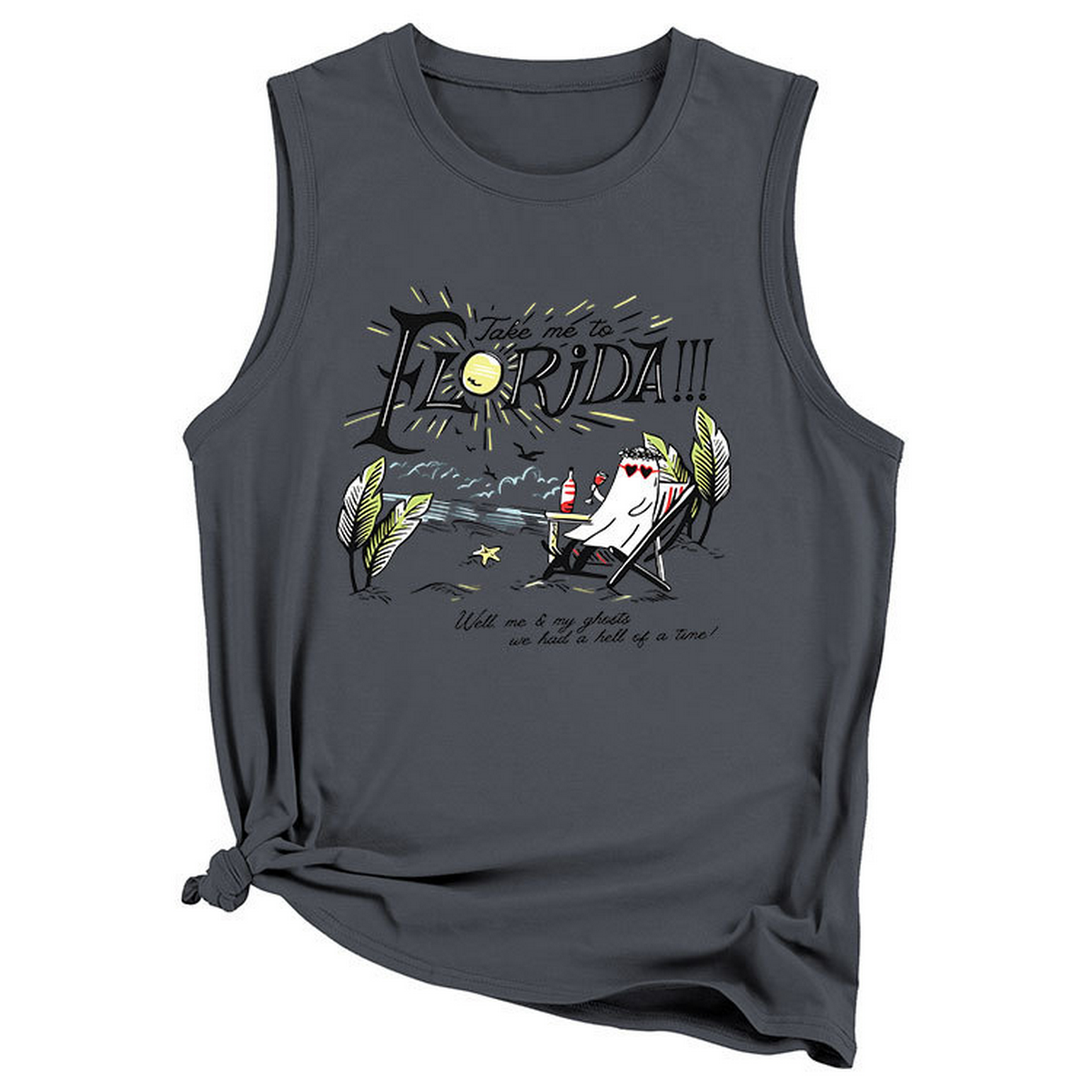 Trendy Loose Fit Tank, Funny Print For Women