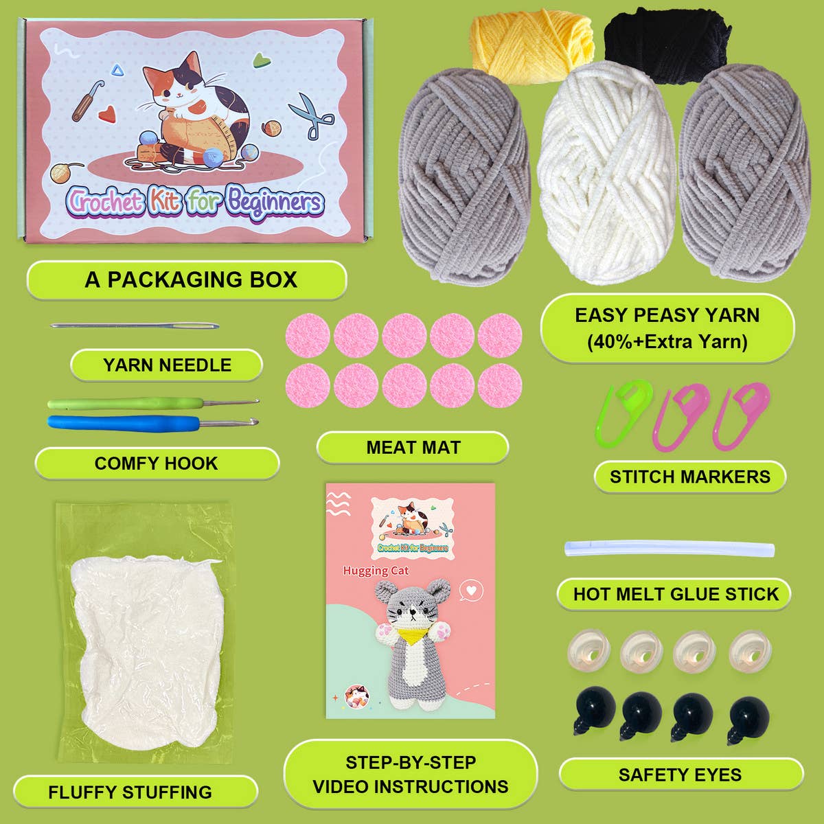 HANDMADE CAT DOLL WEAVING MATERIAL PACKAGE_CWMM1868