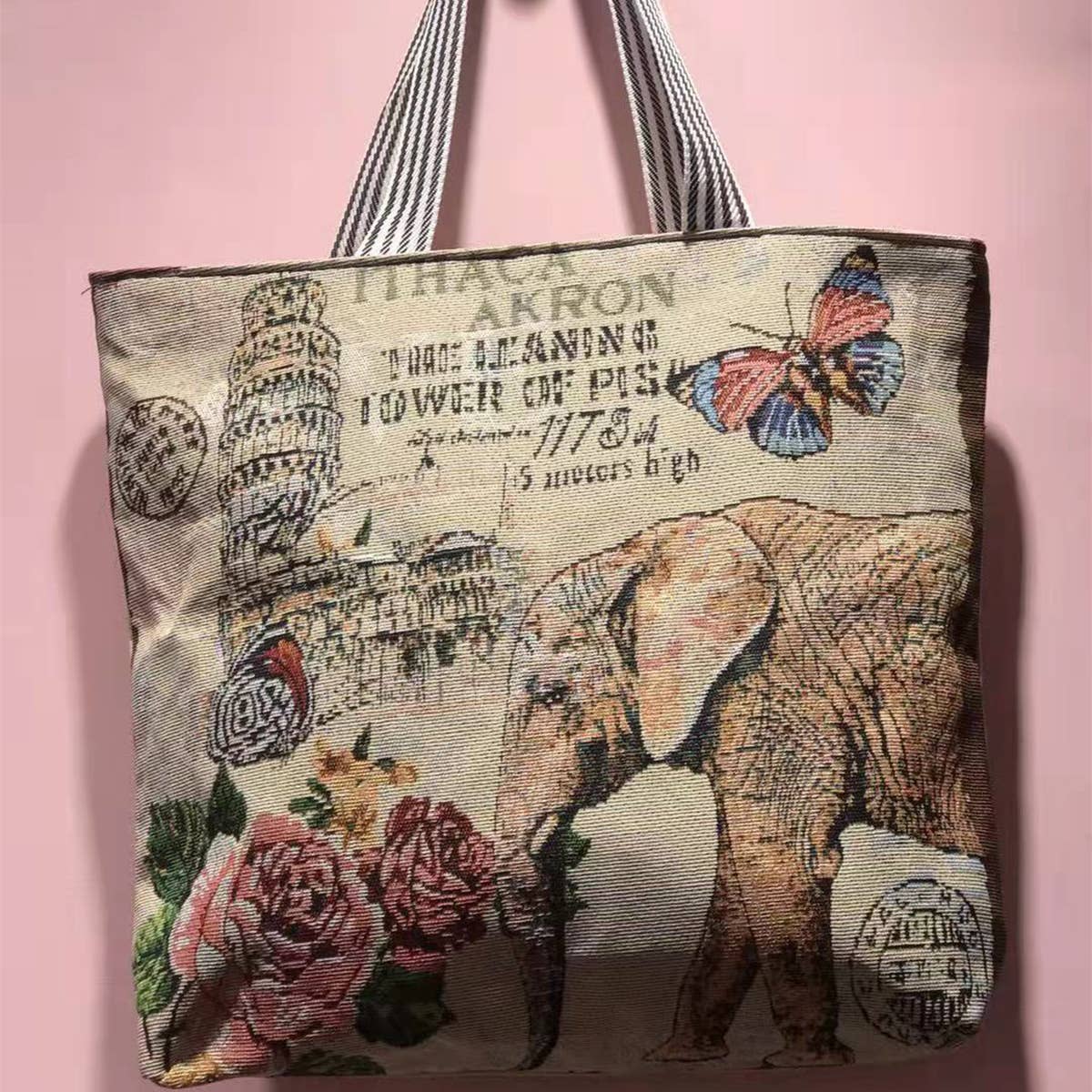 RETRO EMBROIDERED KNITTED BAG SHOULDER TOTE BAG_CWAB1669