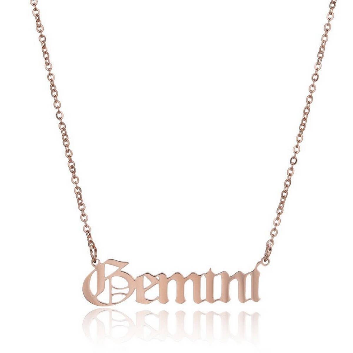 STAINLESS STEEL ZODIAC PENDANT CLAVICLE NECKLACE_CWMM2719
