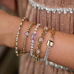 18K GOLD ZIRCON BRACELET IN STAINLESS STEEL_CWAJE4625