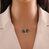 STYLISH VINTAGE ZIRCON BUTTERFLY NECKLACE_CWAHA0881