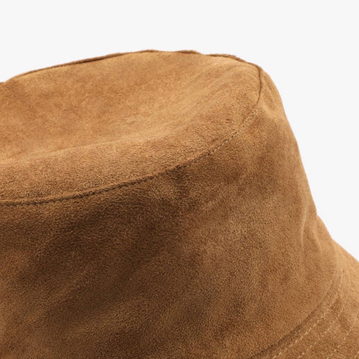 SOLID COLOR CHICKEN SKIN VELVET BUCKET HAT OUTDOOR_CWAH2175