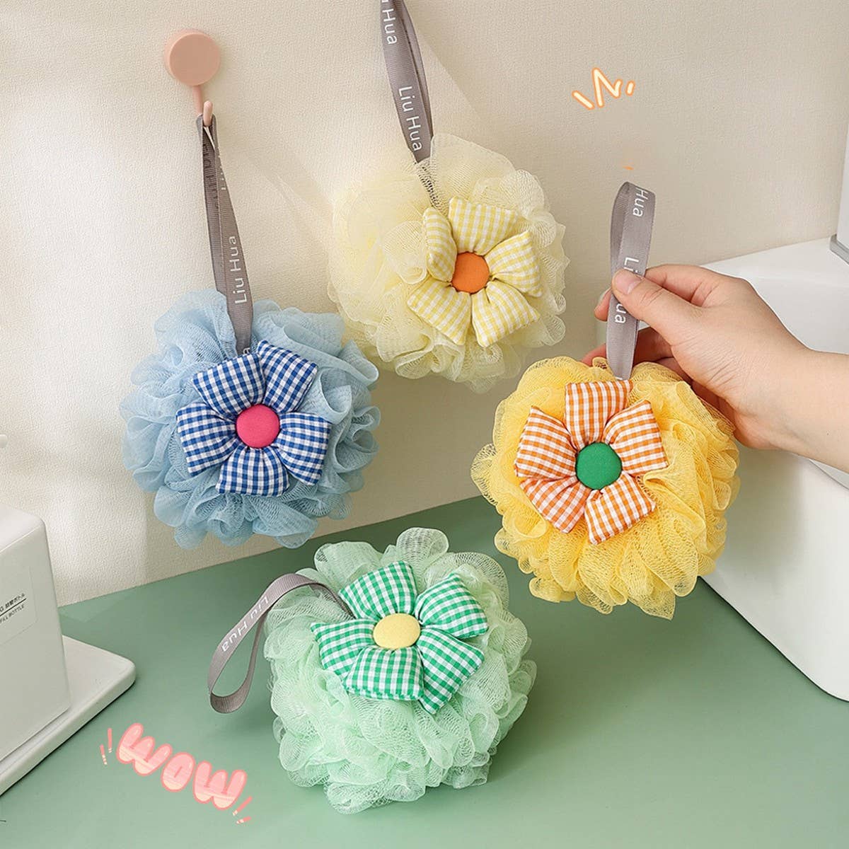 SUNFLOWER BATH BALL 50G LARGE SUPER SOFT BATH POUF_CWMM3328