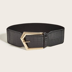 Women Retro Stretch Elastic Waistband_Cwabe0315