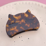 CAT ACETATE HAIR CLAW CUTE CHIC METAL SHARK CLIP_CWAHA0564