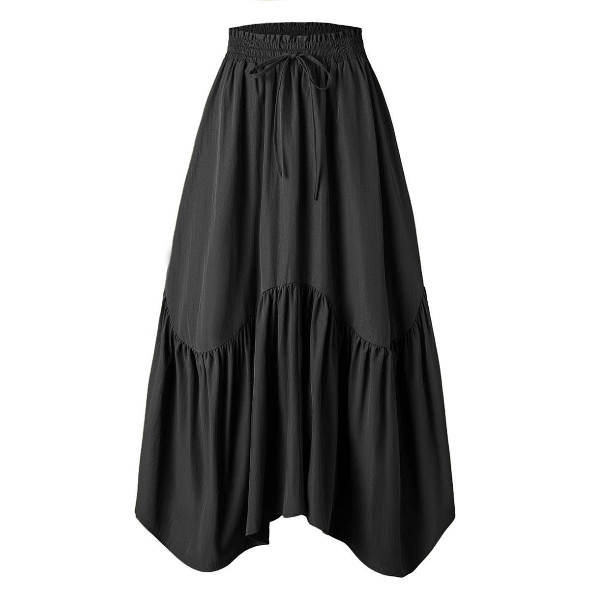 Wave Tie Adjustable Skirt Long Swing Skirt_Cwbss0417