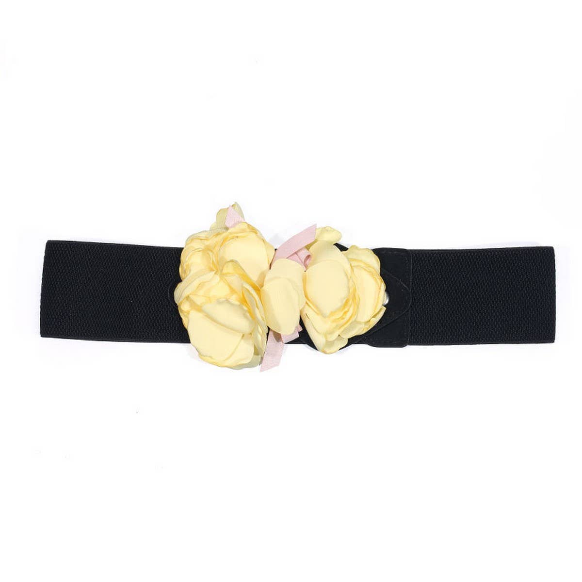 FLORAL WIDE ELASTIC WAIST BELT FOR SUMMER DRESS_CWMM6409