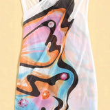 CASUAL SLING QUICKDRY BEACH DRESS BUTTERFLY PRINT_CWBLS0482
