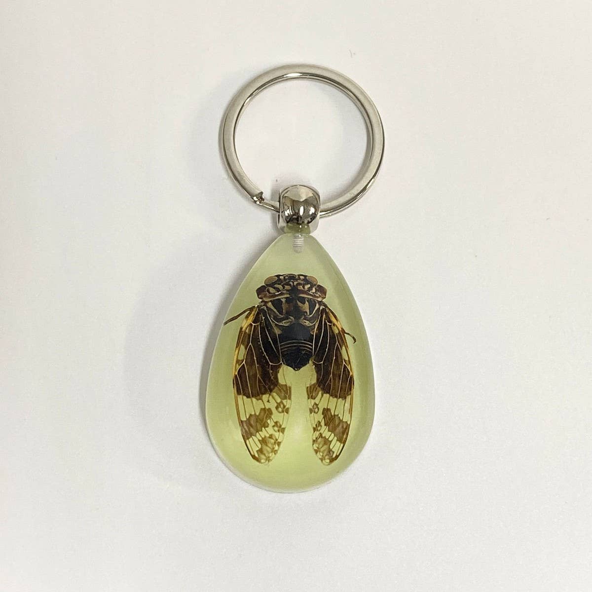 AMBER GLOW IN THE DARK INSECT KEYCHAIN PENDANT_CWMM3698