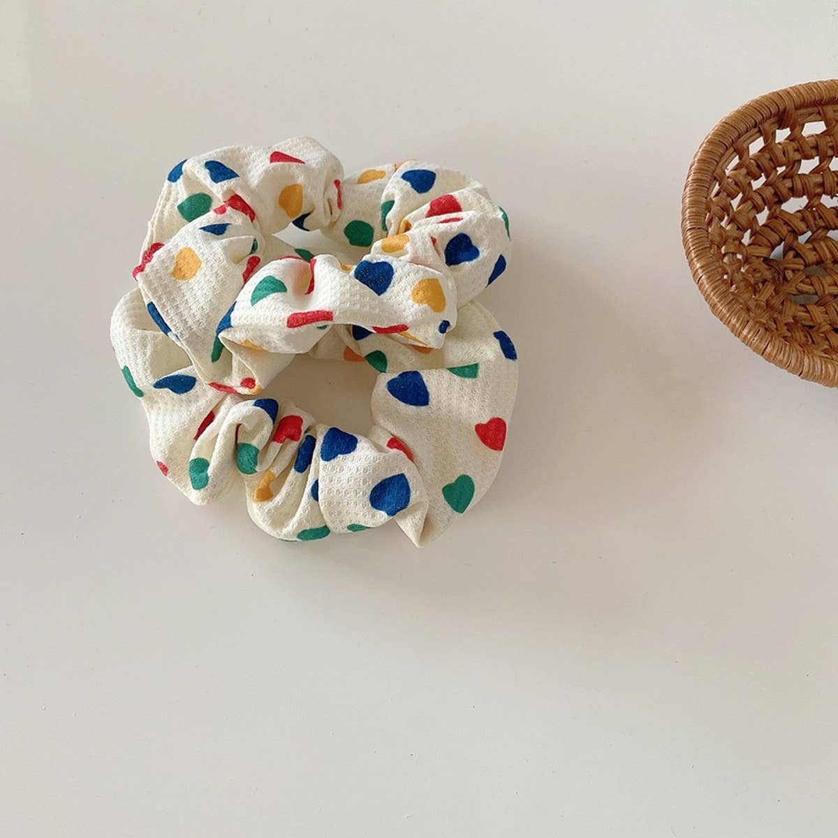 Women Sweet Rainbow Heart Hair Tie