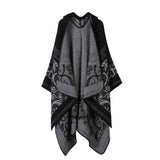 CAPE SHAWL CAPE FAUX CASHMERE HOODED CAPE_CWASC2267