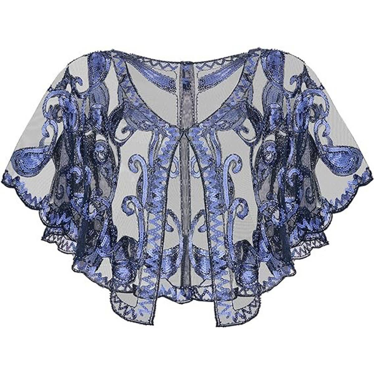 SEQUIN LACE EVENING SHAWL PARTY FORMAL WRAP_CWMM8953