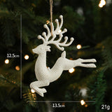 White Plastic Reindeer Star Holiday Decoration_Cwmm9686