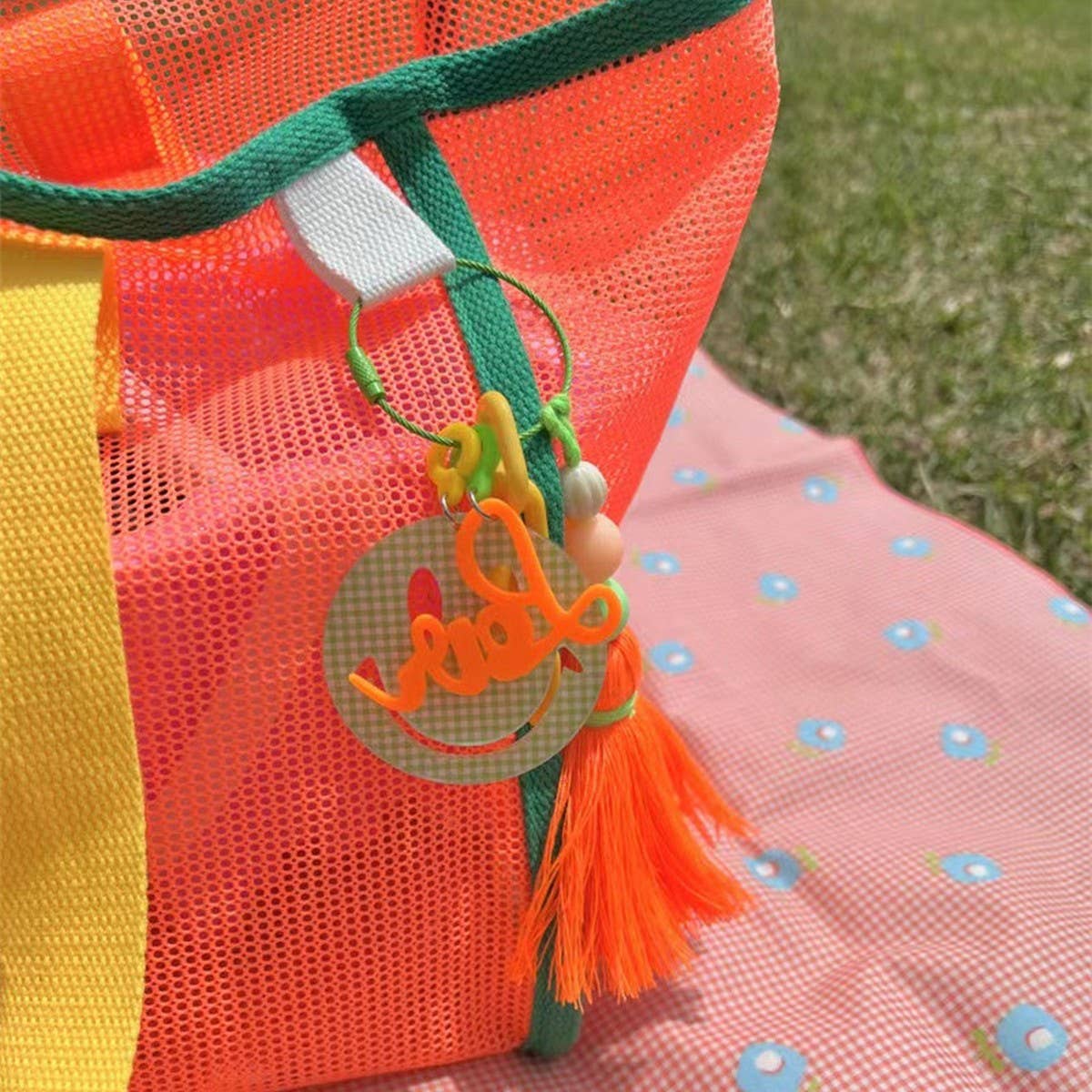 Mesh Contrast Color Beach Travel Storage Bag_Cuab00461