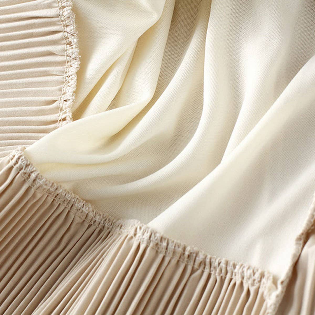 ASYMMETRICAL RUFFLED PLEATED TIERED MIDI SKIRT_CWBMS0392