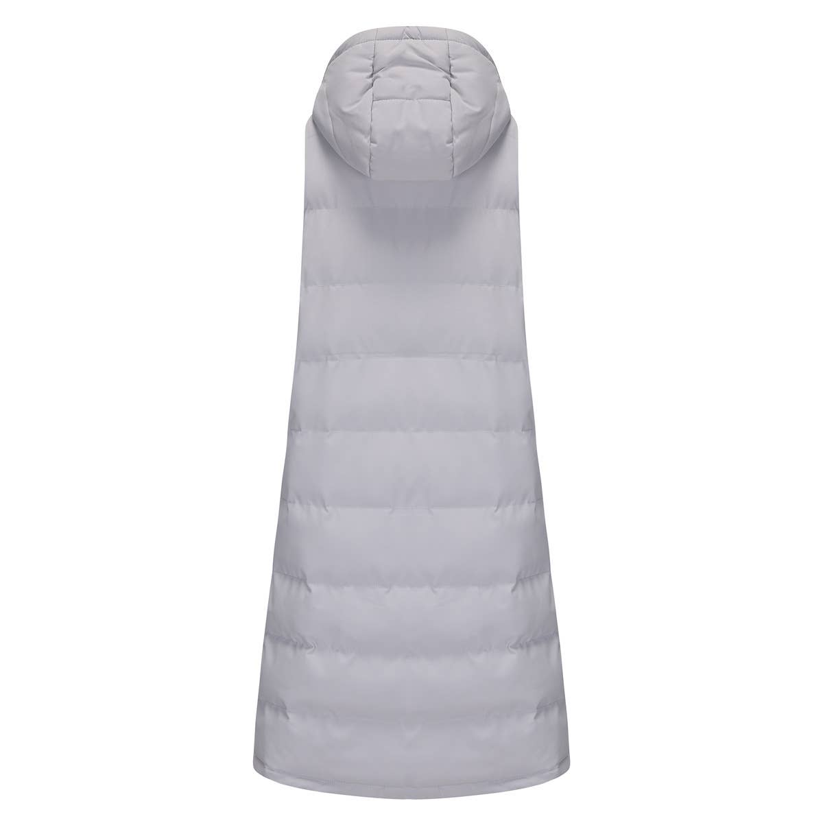 Solid-Color Hooded Sleeveless Cotton-Padded Vest