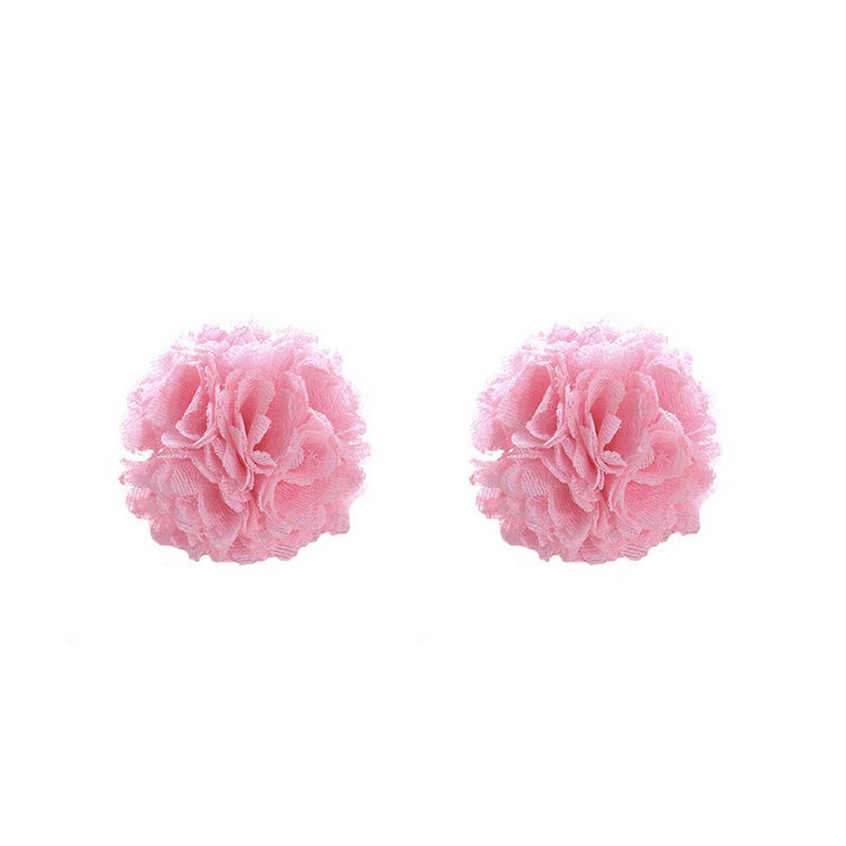 Vintage Rose Fabric Stud Earrings Handmade Chic_Cwmm6259
