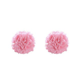 Vintage Rose Fabric Stud Earrings Handmade Chic_Cwmm6259