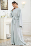 Solid Color Simple Abaya Casual Muslim Dress