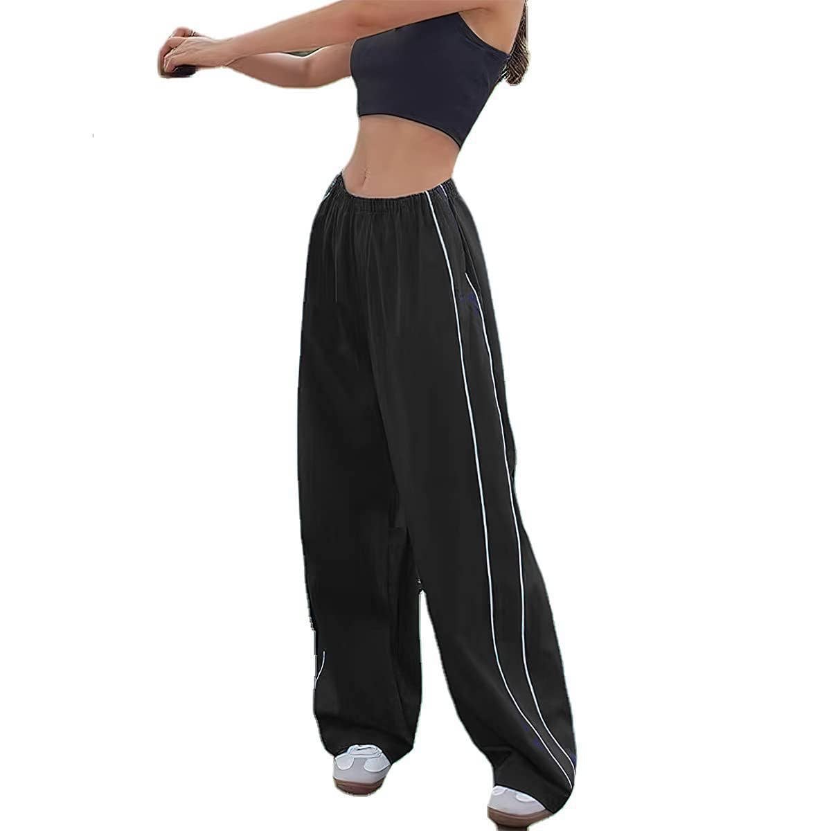 Trendy Drawstring Side Casual Elastic Waist Pants