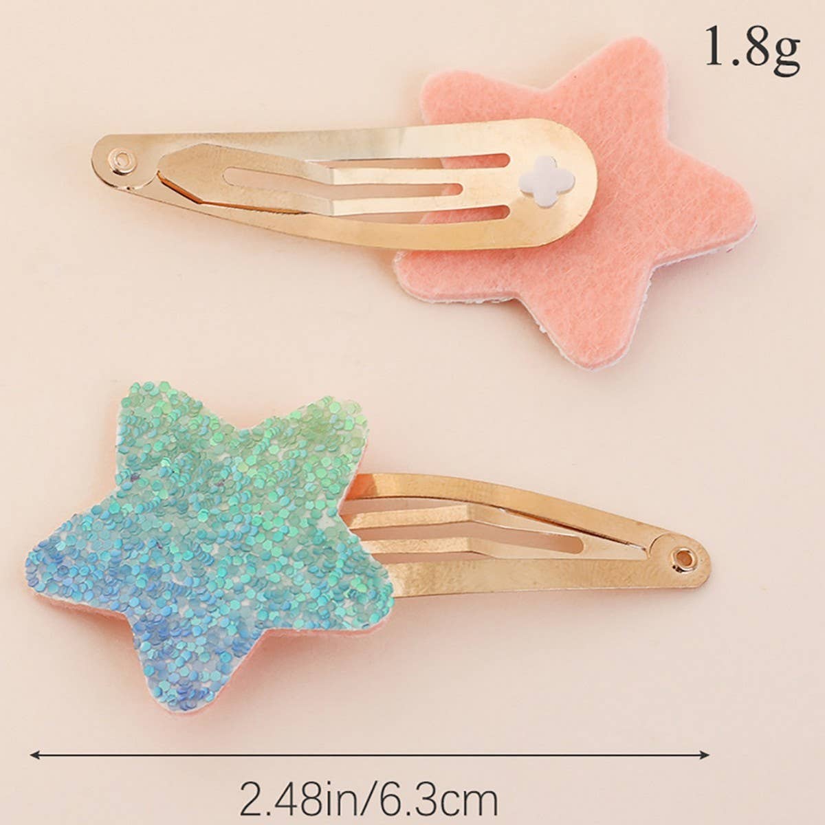GLITTER BB CLIP SET WITH STARS HEARTS FOR GIRLS_CWAHA6714