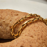 18K GOLD TITANIUM STEEL CHAIN BRACELET_CWAJE4786