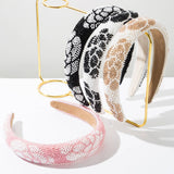 HAND SEWN RICE BEAD FLOWER HEADBAND_CWAHA1977