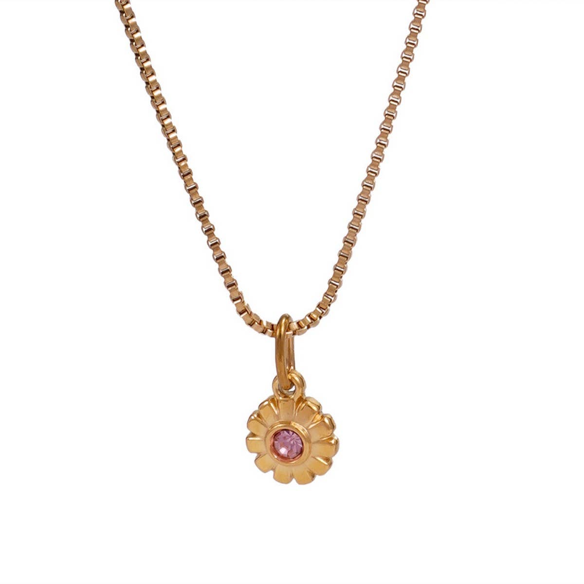 MINIMALIST STAINLESS STEEL MONTHLY STONE NECKLACE_CWMM8843