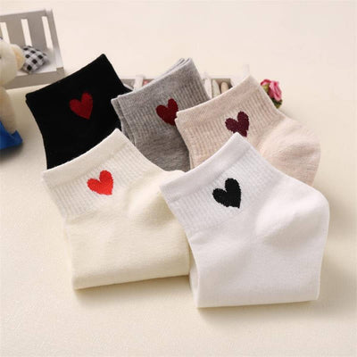 Cute Heart Cotton Ankle Socks Women Casual_Cwshb00069