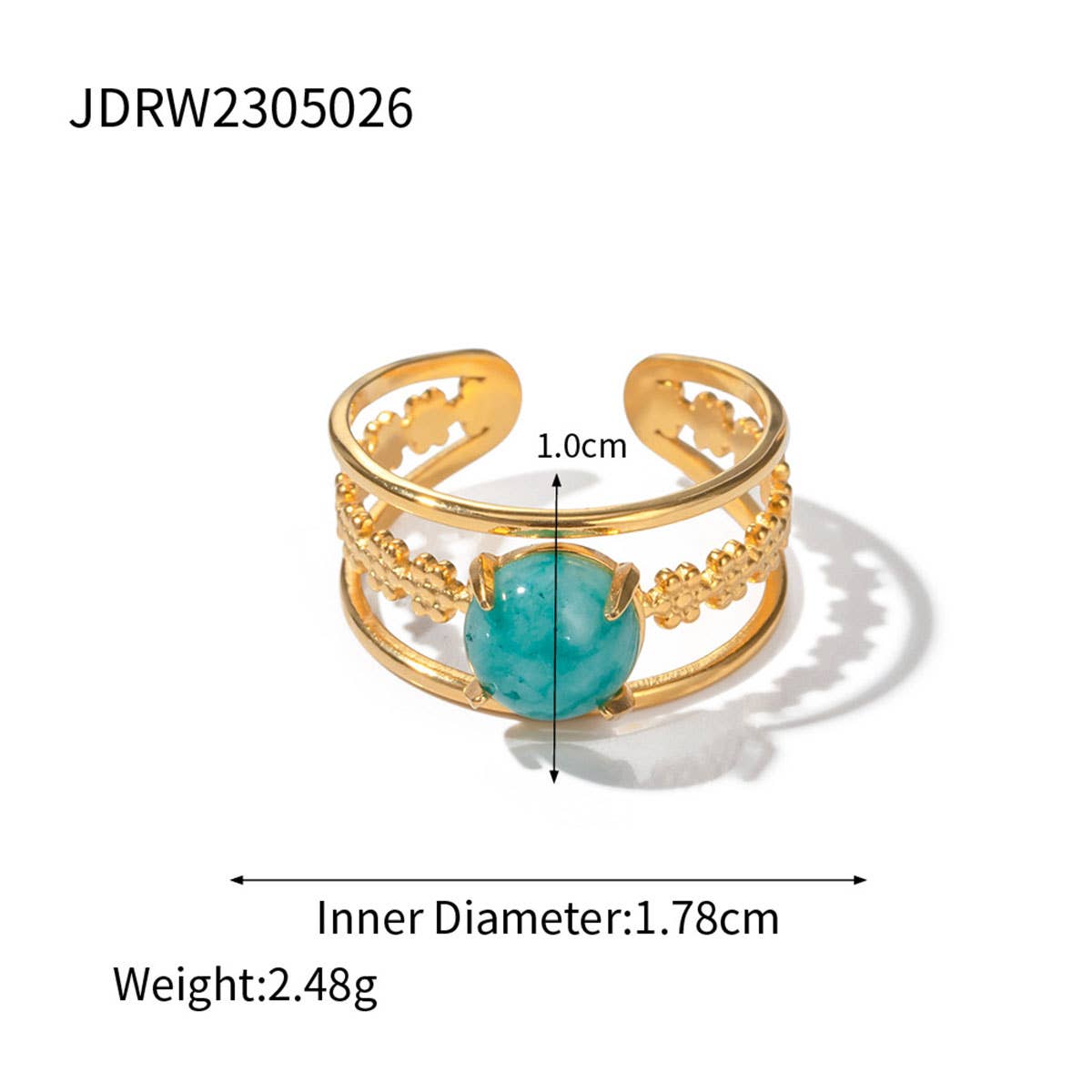 STAINLESS STEEL NATURAL STONE RINGS_TURQUOISE_CWAJE0615