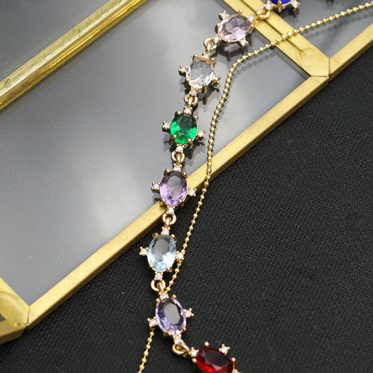 HIGH GRADE MULTI LAYER ZIRCON PEARL NECKLACE_CWAJE3862