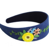 INDIGO DYE HAND EMBROIDERED HEADBAND IVY DESIGN_CWMM6110