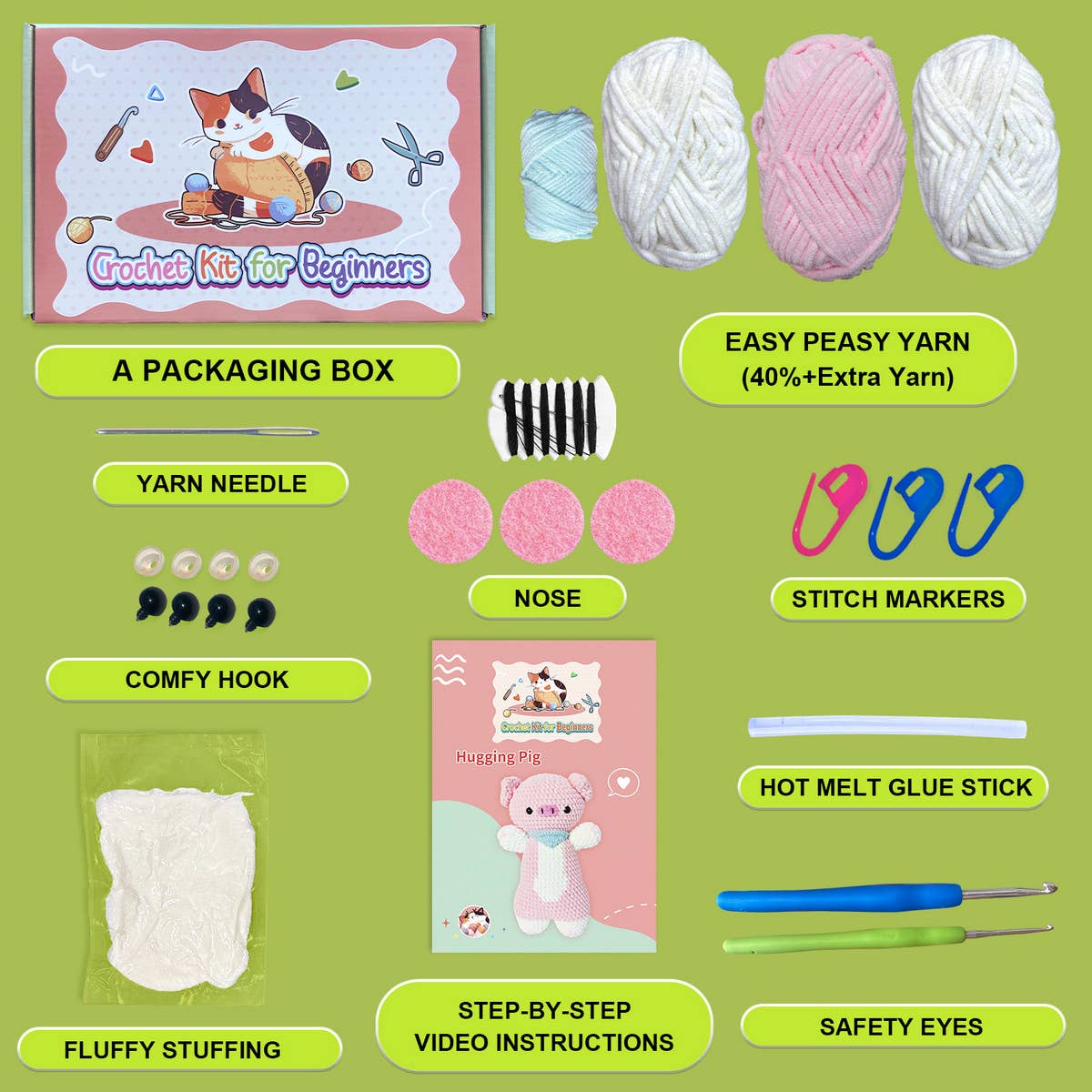 CROCHET PIGLET DOLL MATERIAL KIT_CWMM1869