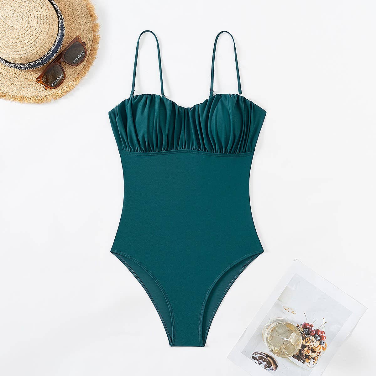 Womens One Piece Suspender Bikini Swimsuit